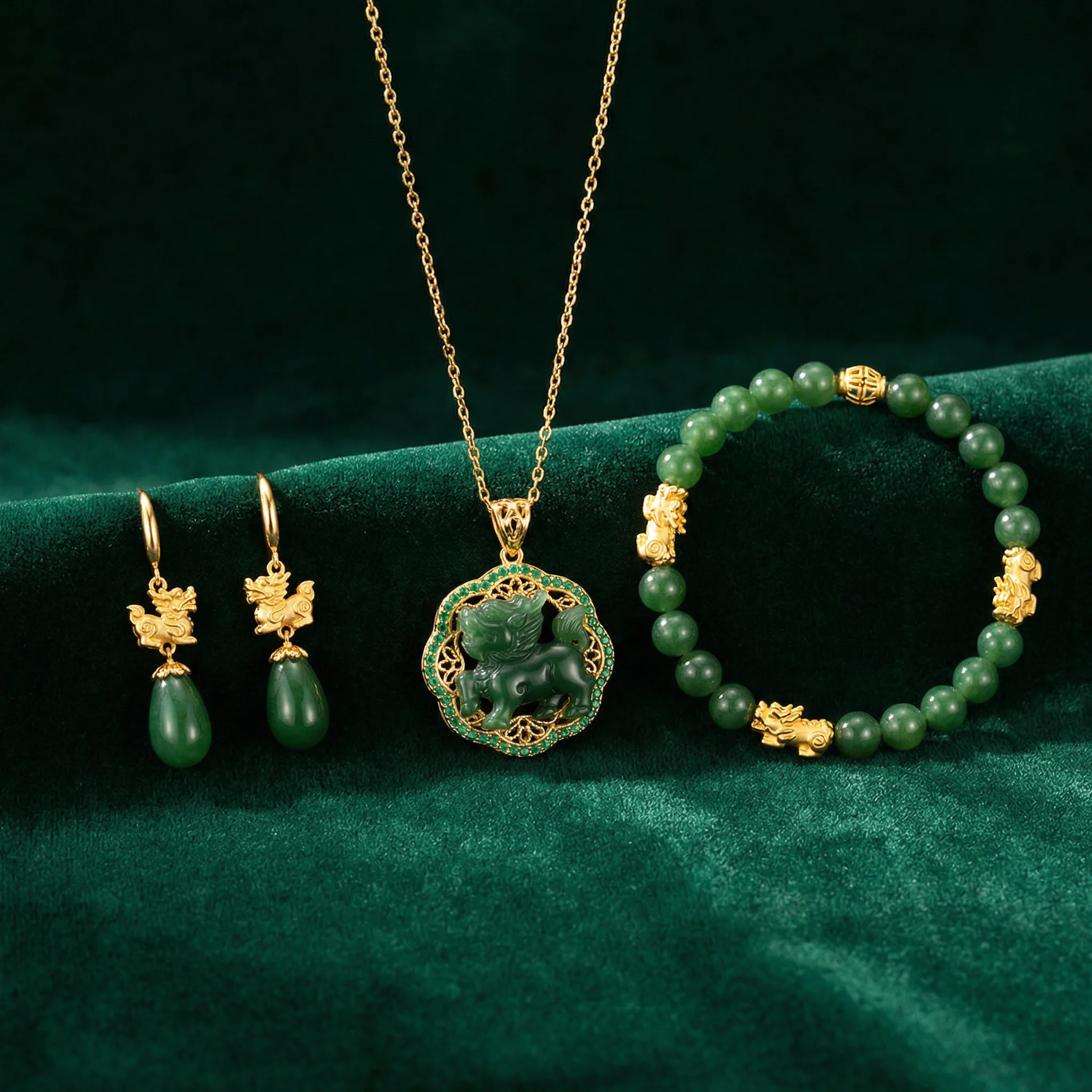 Wood - Qilin Auspicious Set - 1